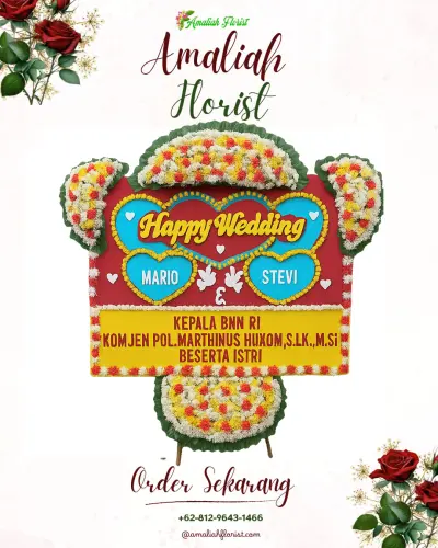 Karangan Papan Bunga Pernikahan di Umbulsari